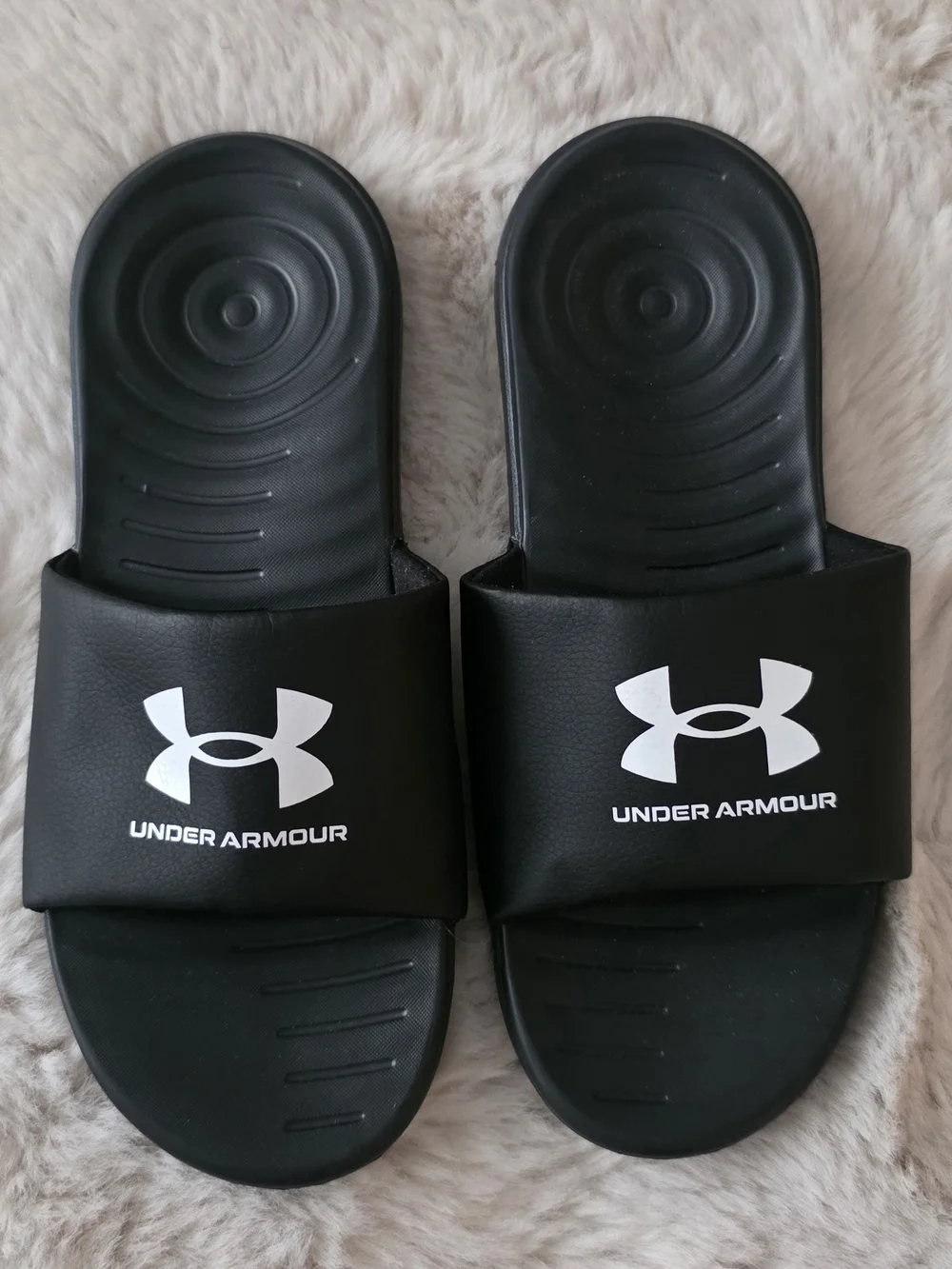 Under Armour Black Men's Slide Sandals with White Logo